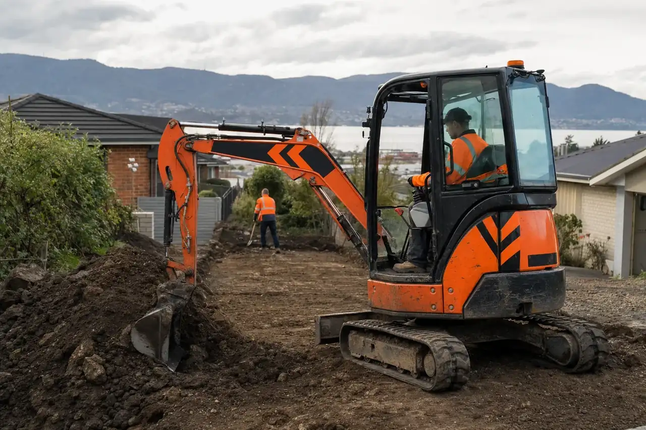 Asphalt work in Kingston, southern Tasmania