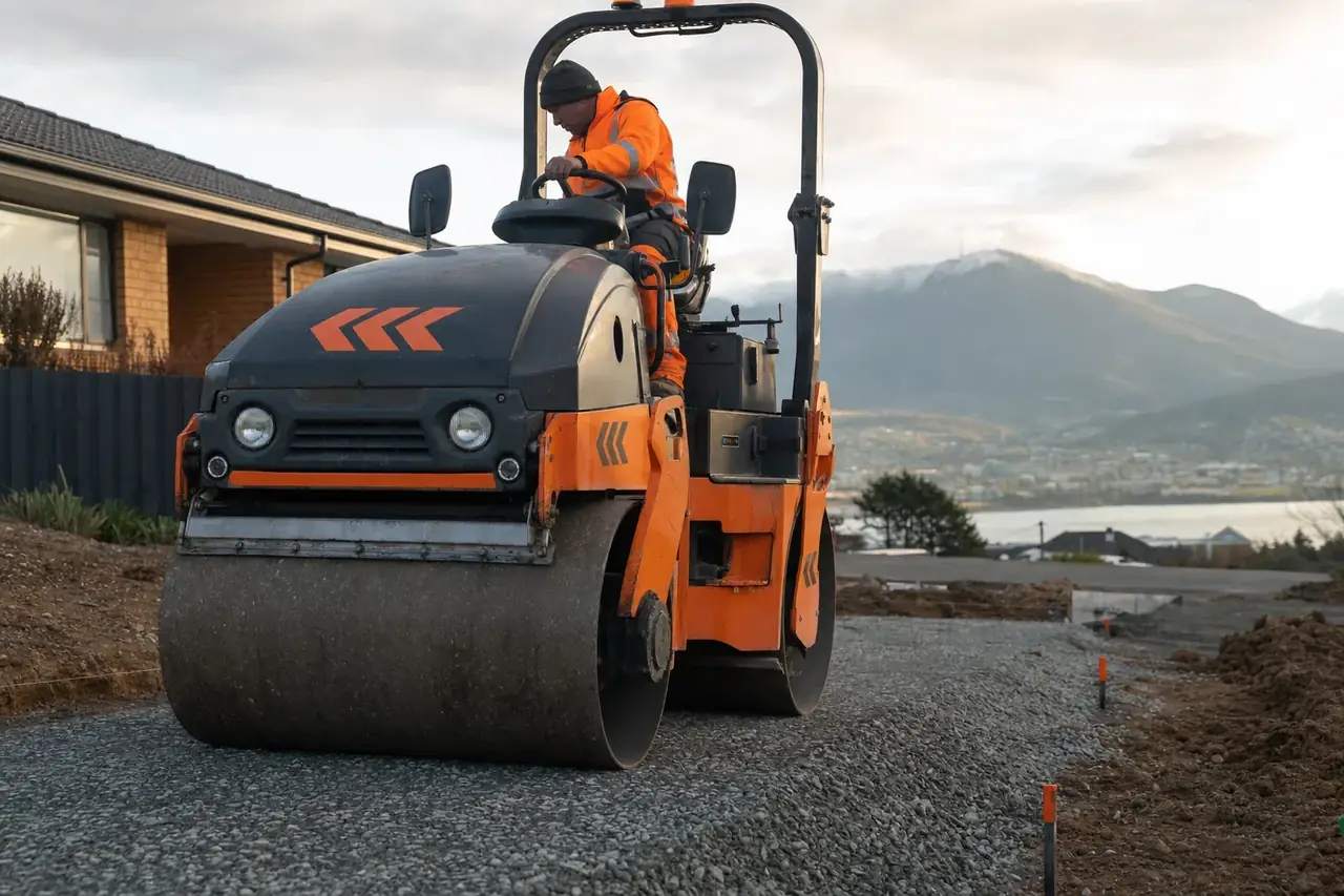 Base Preparation work in progress in Hobart, southern Tasmania